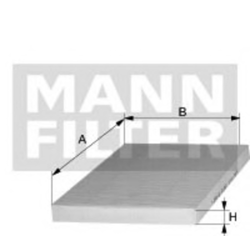 Воздушный фильтр салона MANN (без рамки) MANN-FILTER CU 1830