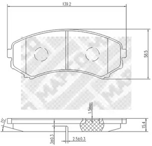 6785 MAPCO Комплект тормозных колодок, дисковый тормоз