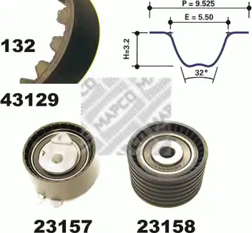 23129 MAPCO Комплект ГРМ