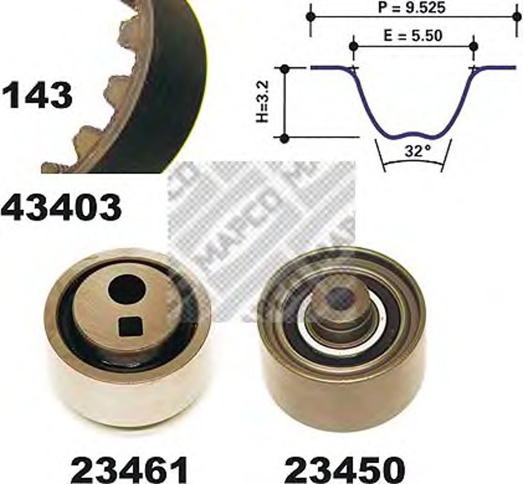 Комплект грм MAPCO 23403