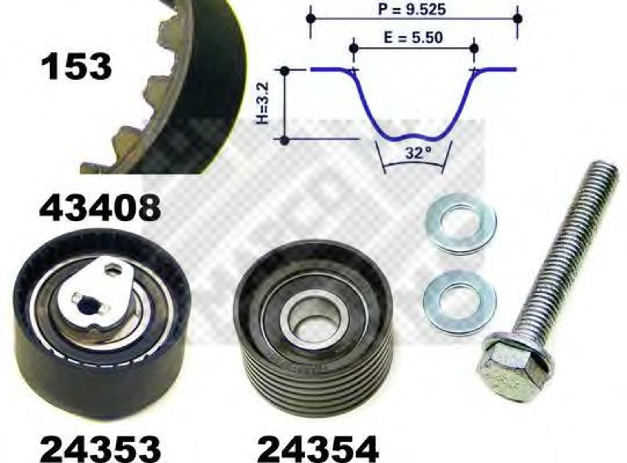 Комплект грм MAPCO 23408