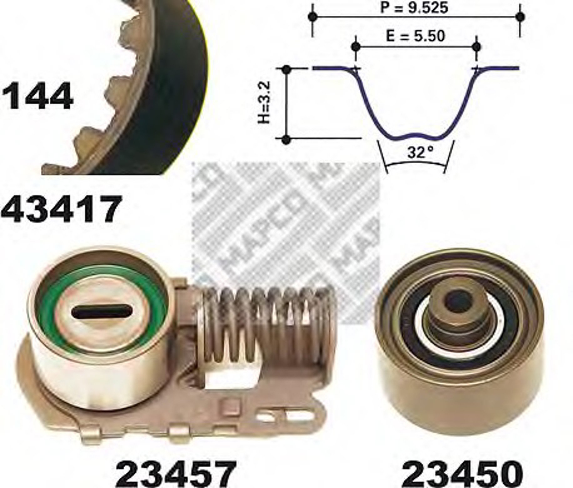 Комплект грм MAPCO 23417