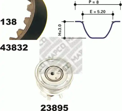 23832 MAPCO Комплект ГРМ