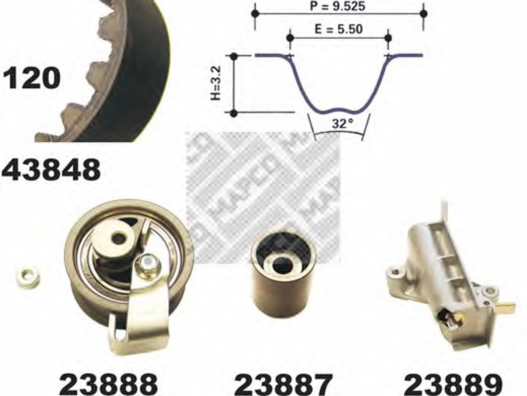 Комплект грм MAPCO 23848
