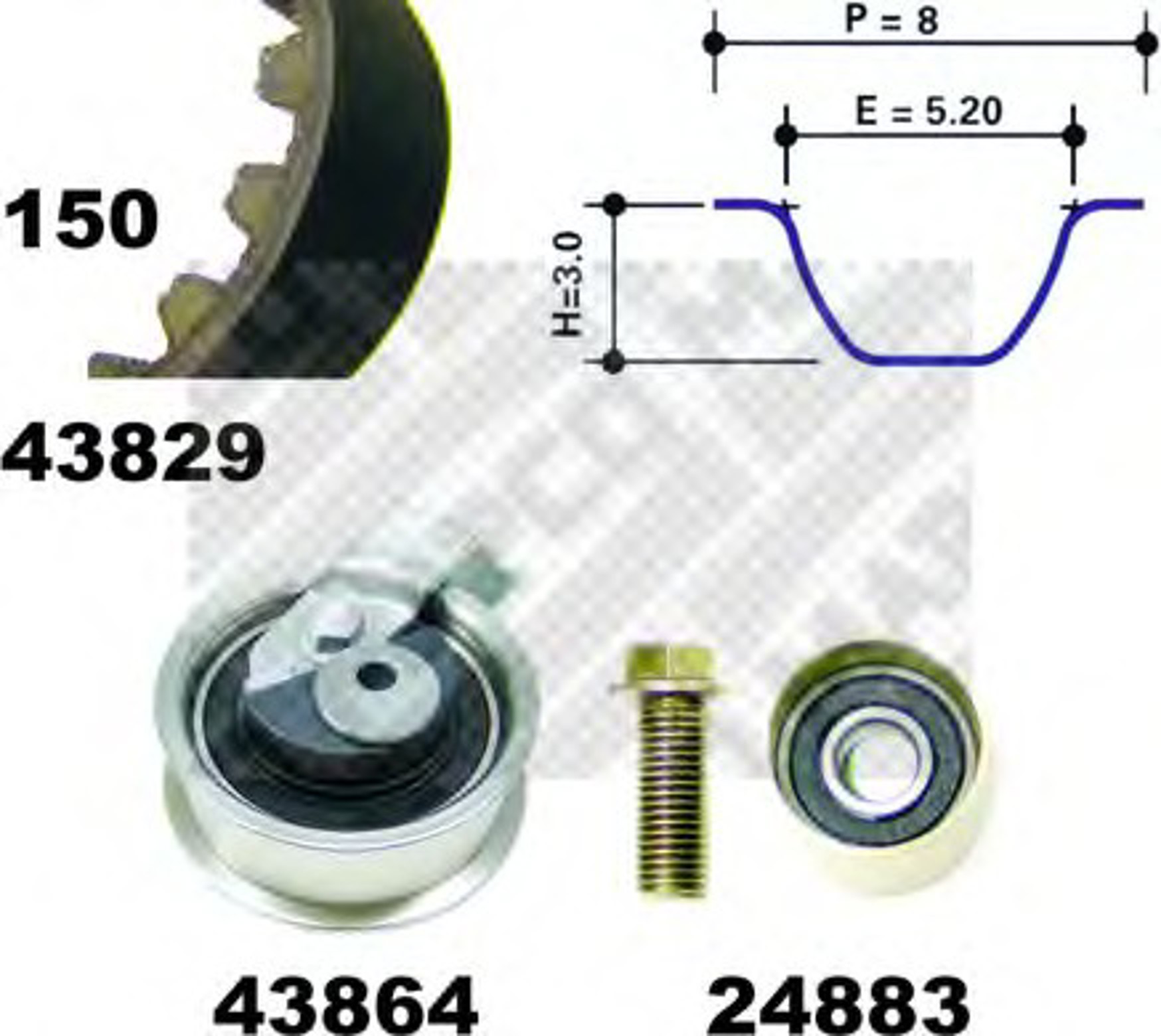 Комплект грм MAPCO 23901