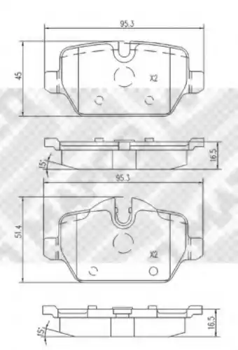 6802 MAPCO Тормозные колодки