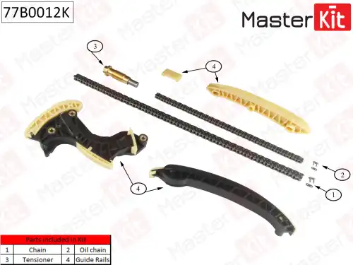 77B0012K MASTER KIT 77B0012K_к-кт цепи ГРМ!\ MB W203/204 1.8 Kompressor M271 02-09