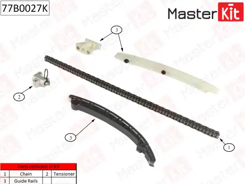 77B0027K MASTER KIT 77B0027K_к-кт цепи ГРМ!\ Opel Astra 1.0i-1.4i Z10XE/X12XE