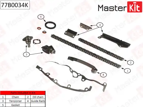 77B0034K MASTER KIT 77B0034K_к-кт цепи ГРМ!\ Nissan Almera 1.6i GA14DE/GA16DE 95-98