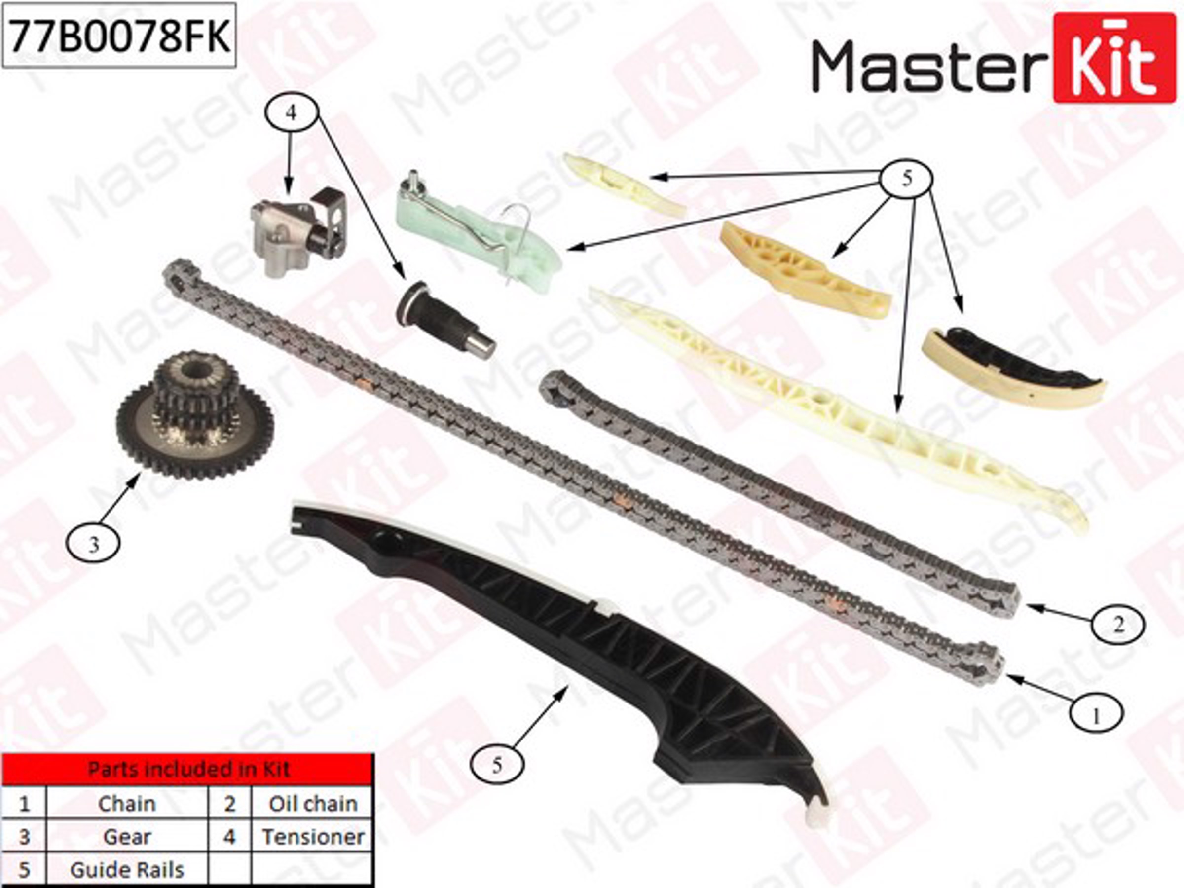 77B0078FK MASTER KIT Комплект цепи ГРМ