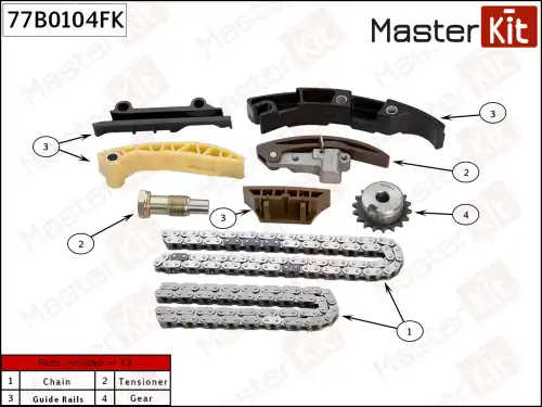 77B0104FK MASTER KIT 77B0104FK_рем.к-кт ГРМ! цепной,2 цепи со зв.\ Audi A3,Skoda Oktavia,VW Golf/Passat 2.3/2.8/3.2 00>