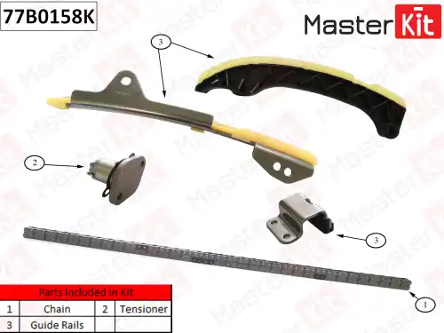 77B0158K MASTER KIT 77B0158K_к-кт цепи ГРМ!\ Toyota Auris 1.2/1.3 10>/ Prius 1.8 09>