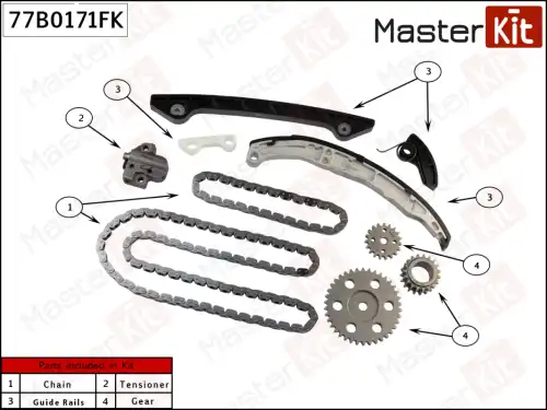 77B0171FK MASTER KIT 77B0171FK_к-кт цепи ГРМ!\ Ford 2.3 SEBA 07>