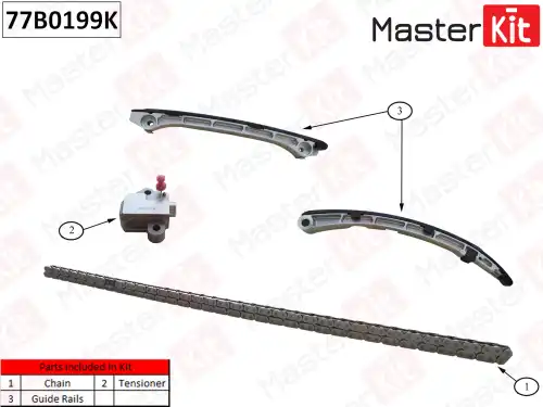 77B0199K MASTER KIT 77B0199K_к-кт цепи ГРМ!\ Mazda CX-7 L3VDT 07>