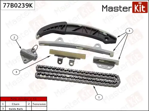 77B0239K MASTER KIT 77B0239K_к-кт цепи ГРМ! без звезд\ Hyundai i10/i20 1.2 G4LA 08>