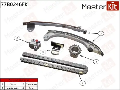 77B0246FK MASTER KIT 77B0246FK_к-кт цепи ГРМ!\ Toyota Camry V50/V70/ RAV4 ZSA4 2.5 2AR-FE 11>