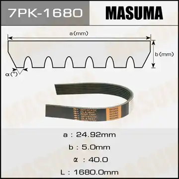 7PK-1680 MASUMA 7PK-1680_ремень поликлиновой! 7PK1680\ Honda, Nissan