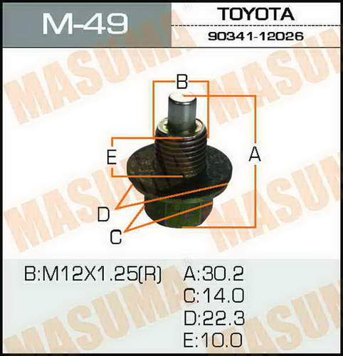 M49 MASUMA Пробка масляного поддона