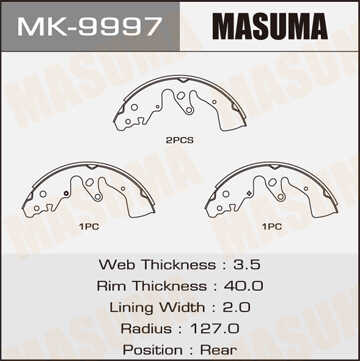 MK-9997_колодки барабанные ручника!\ Suzuki Grand Vitara 05> MASUMA MK-9997