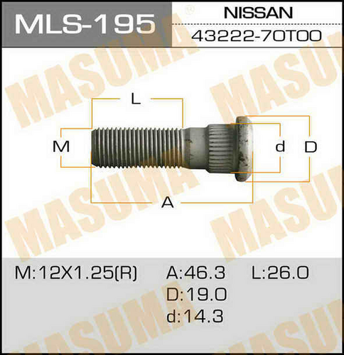 MLS-195 MASUMA Шпилька ступицы