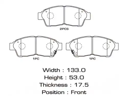 MS-1322 MASUMA MS-1322_колодки дисковые передние!\ Toyota CarinaE 93-97/Camry 2.2 92-96/Corolla 95-02