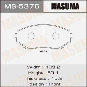 MS5376 MASUMA Тормозные колодки дисковые