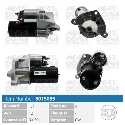 Стартер 1.1kw d7e MEAT & DORIA 5015085