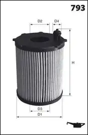 Фильтр масляный peugeot/citroen 1.4d-2.0d 01- MECAFILTER ELH4461