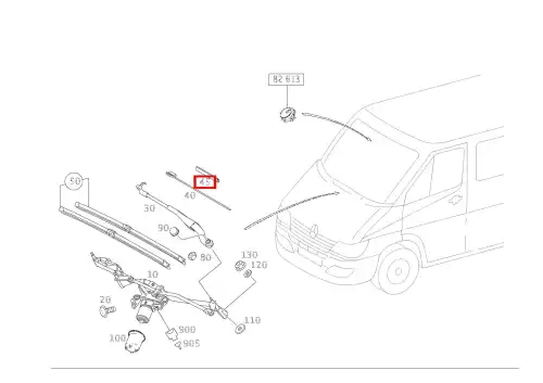 0008690333 MERCEDES-BENZ Mercedes-Benz,Клипса трубки стеклоомывателя A 000 869 03 33