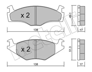 22-0045-2 METELLI Колодки тормозные дисковые