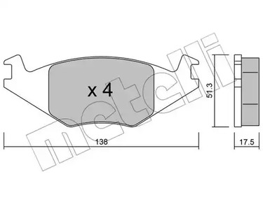 Тормозные колодки METELLI 22-0047-0