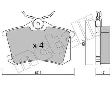 22-0100-5 METELLI Тормозные колодки