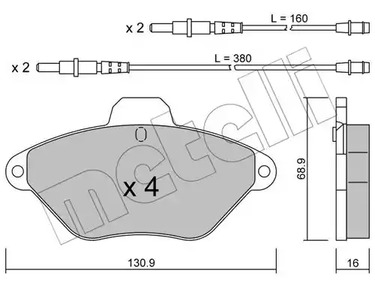 22-0157-0 METELLI Тормозные колодки