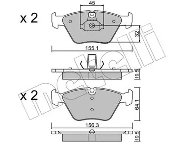 22-0207-3 METELLI Тормозные колодки