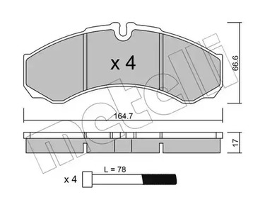 22-0212-3 METELLI Тормозные колодки