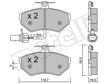 22-0215-2 METELLI Тормозные колодки