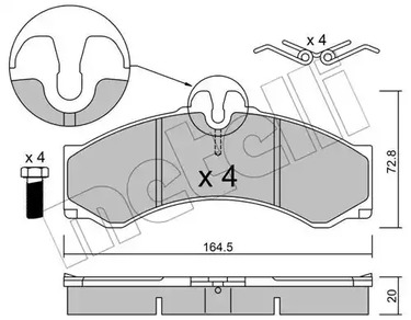 22-0262-0 METELLI Тормозные колодки