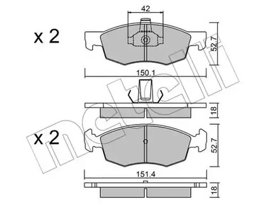 22-0274-2 METELLI Тормозные колодки