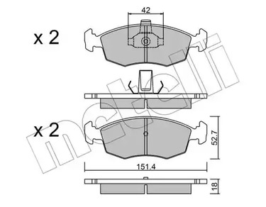 22-0274-3 METELLI Тормозные колодки