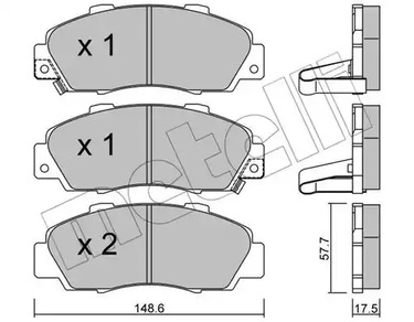 22-0298-0 METELLI Тормозные колодки