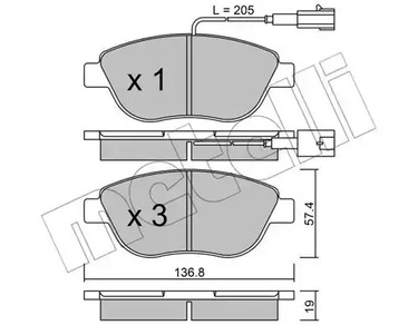 22-0322-0 METELLI Тормозные колодки