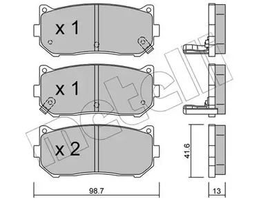 Комплект тормозных колодок дискового тормоза METELLI 22-0372-0