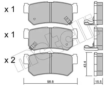 22-0519-0 METELLI Тормозные колодки