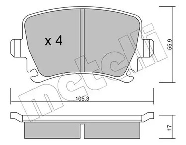 22-0553-0 METELLI Тормозные колодки