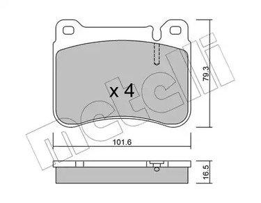 22-0668-0 METELLI Комплект тормозных колодок, дисковый тормоз