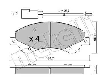 Комплект тормозных колодок дискового тормоза METELLI 22-0679-0