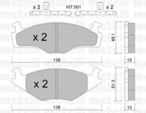 22-0045-0K METELLI Тормозные колодки