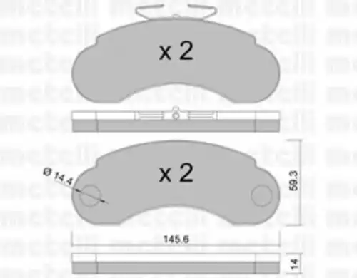 22-0055-0 METELLI Колодки тормозные дисковые /комплект 4 шт/