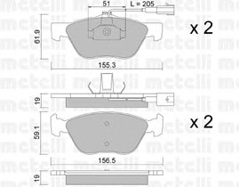 22-0083-1 METELLI Тормозные колодки