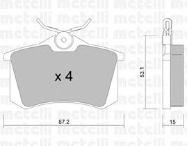 22-0100-0 METELLI Тормозные колодки